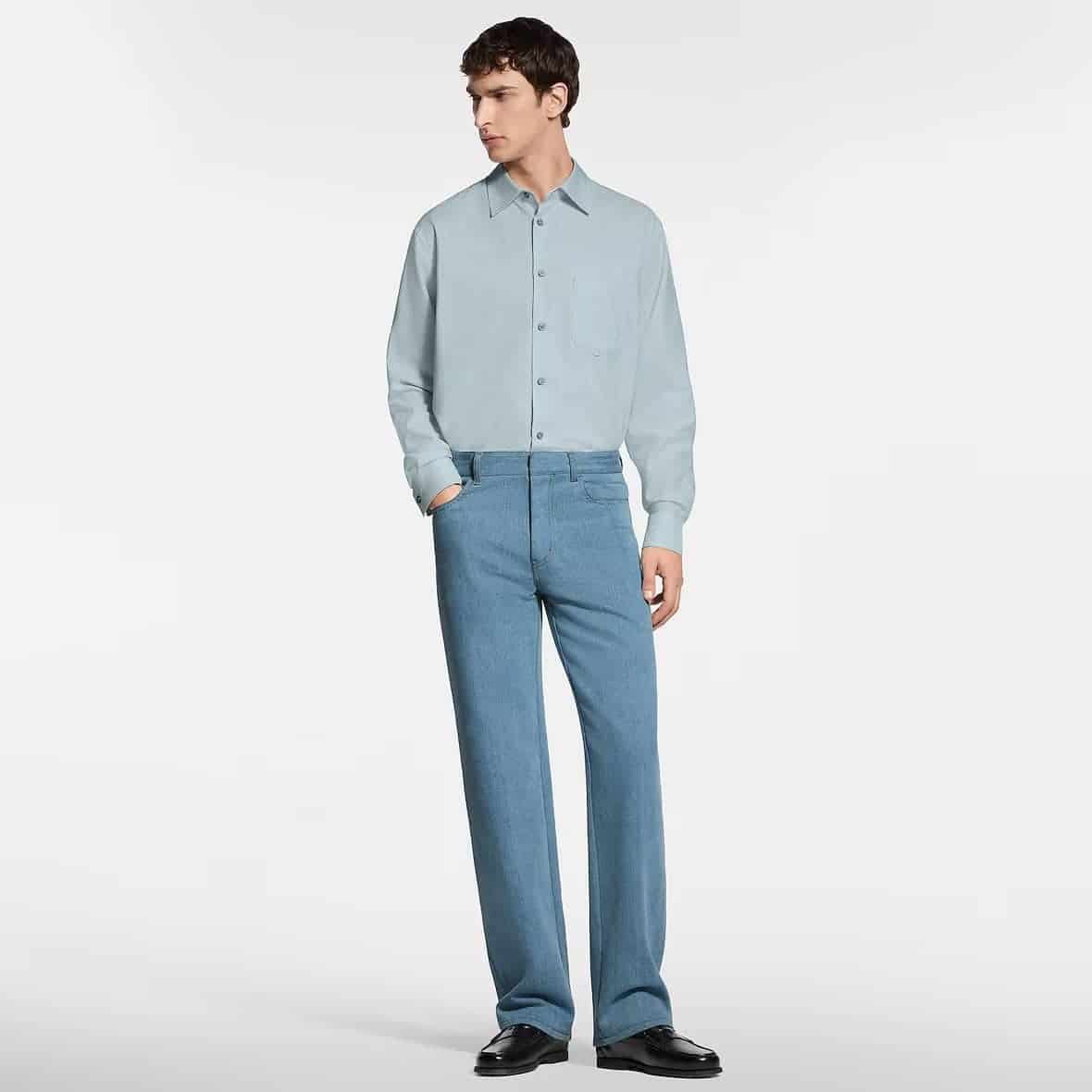 Striped Long-Sleeved Silk-Blend Shirt