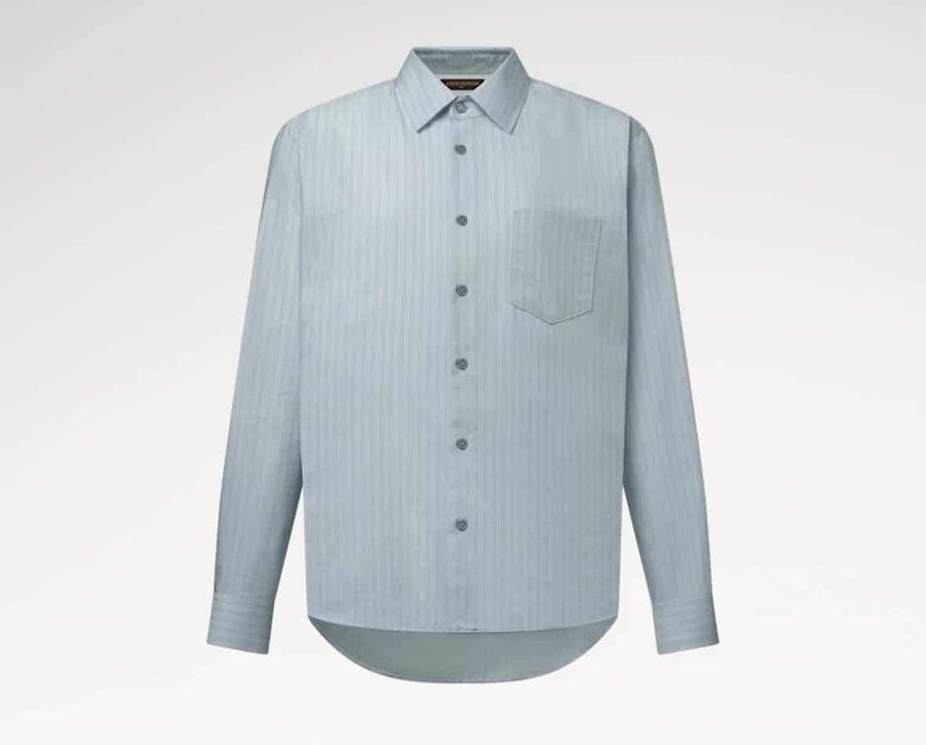 Striped Long-Sleeved Silk-Blend Shirt