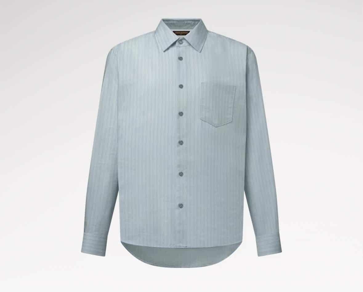 Striped Long-Sleeved Silk-Blend Shirt