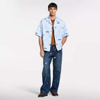 LV x The Darjeeling Limited Embroidered Striped Short-Sleeved Shirt