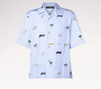 LV x The Darjeeling Limited Embroidered Striped Short-Sleeved Shirt