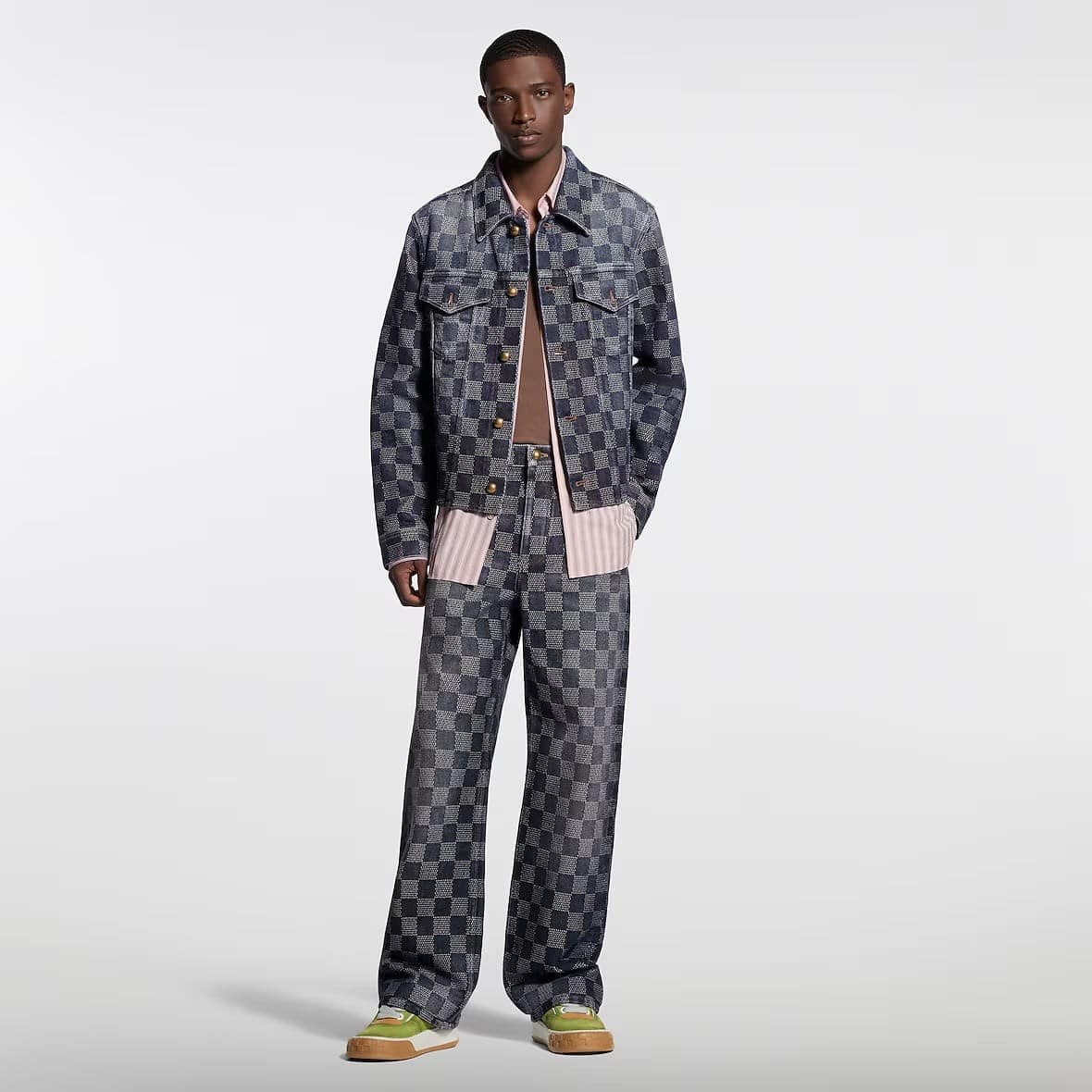 Damier Denim Long-Sleeved Shirt