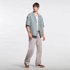 Monogram Printed Silk Short-Sleeved Shirt