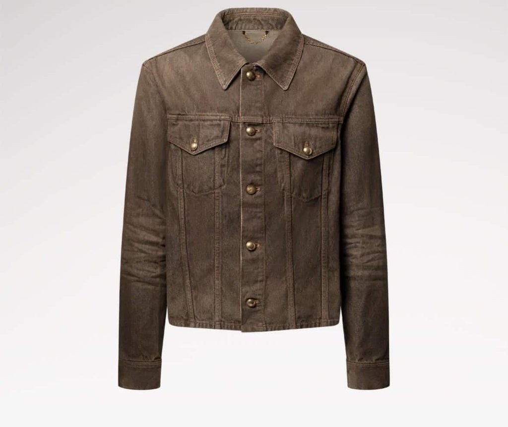 Coffee Indigo Denim Long-Sleeved Shirt