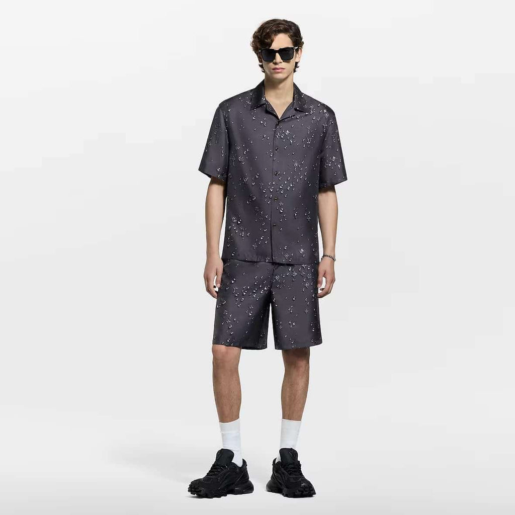 Monogram Short-Sleeved Silk Shirt