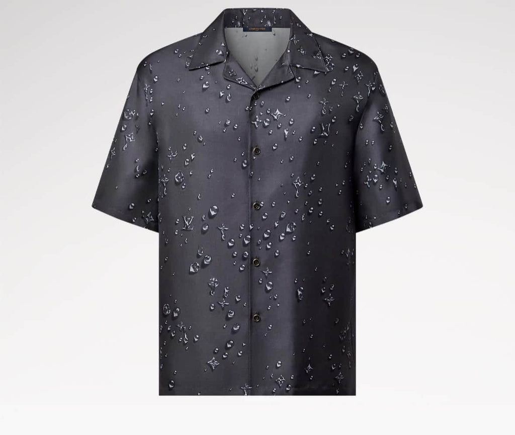 Monogram Short-Sleeved Silk Shirt