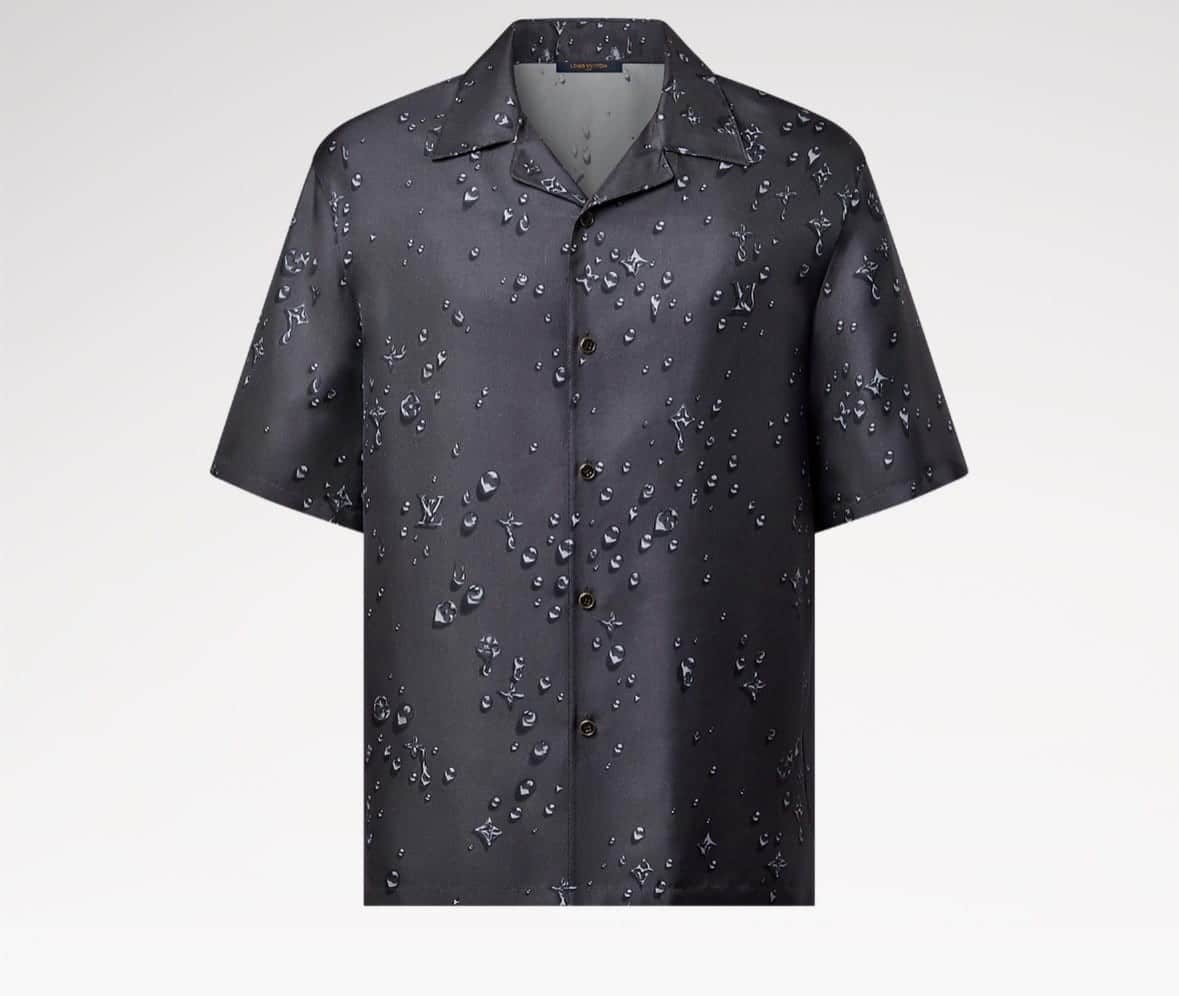 Monogram Short-Sleeved Silk Shirt