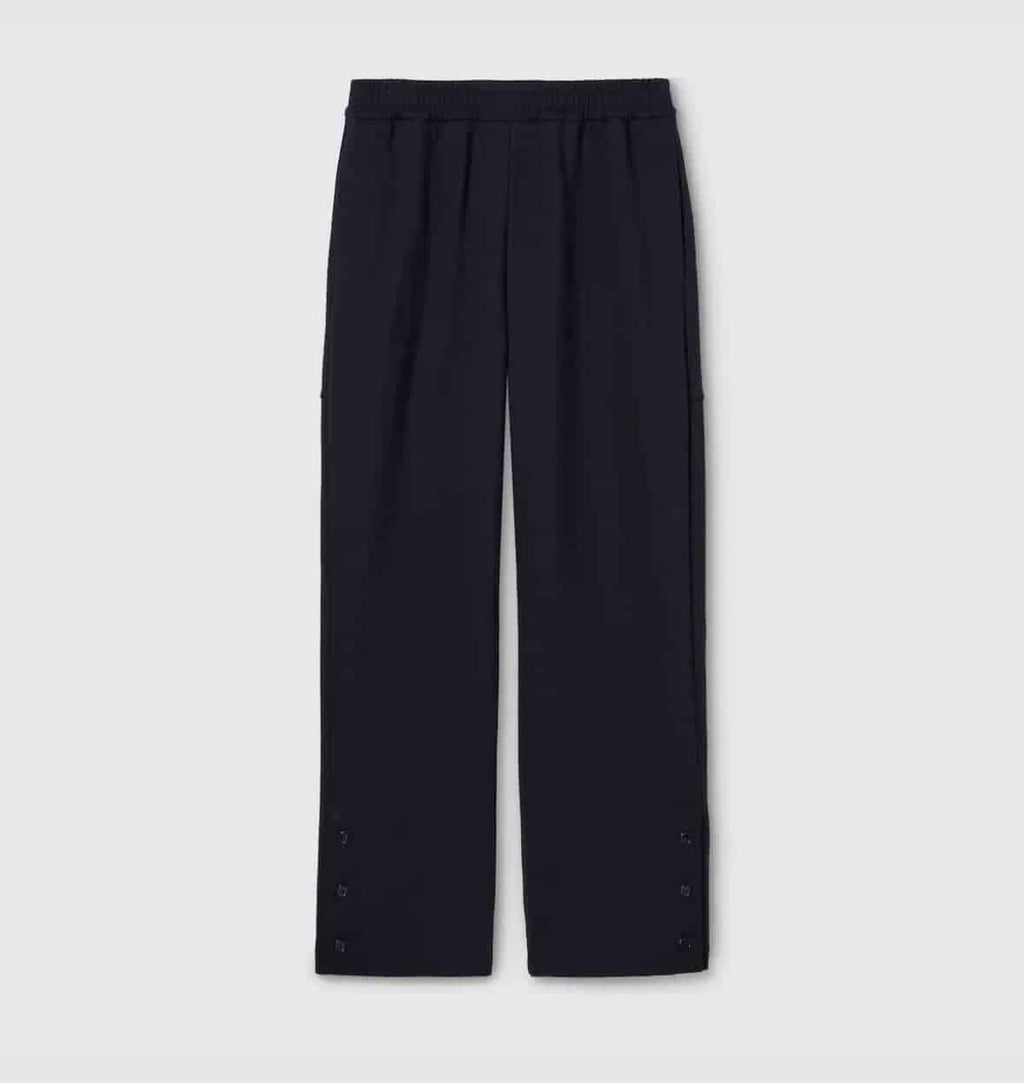Cotton jersey leisure pants with embroidery