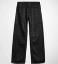 Printed cotton denim pants