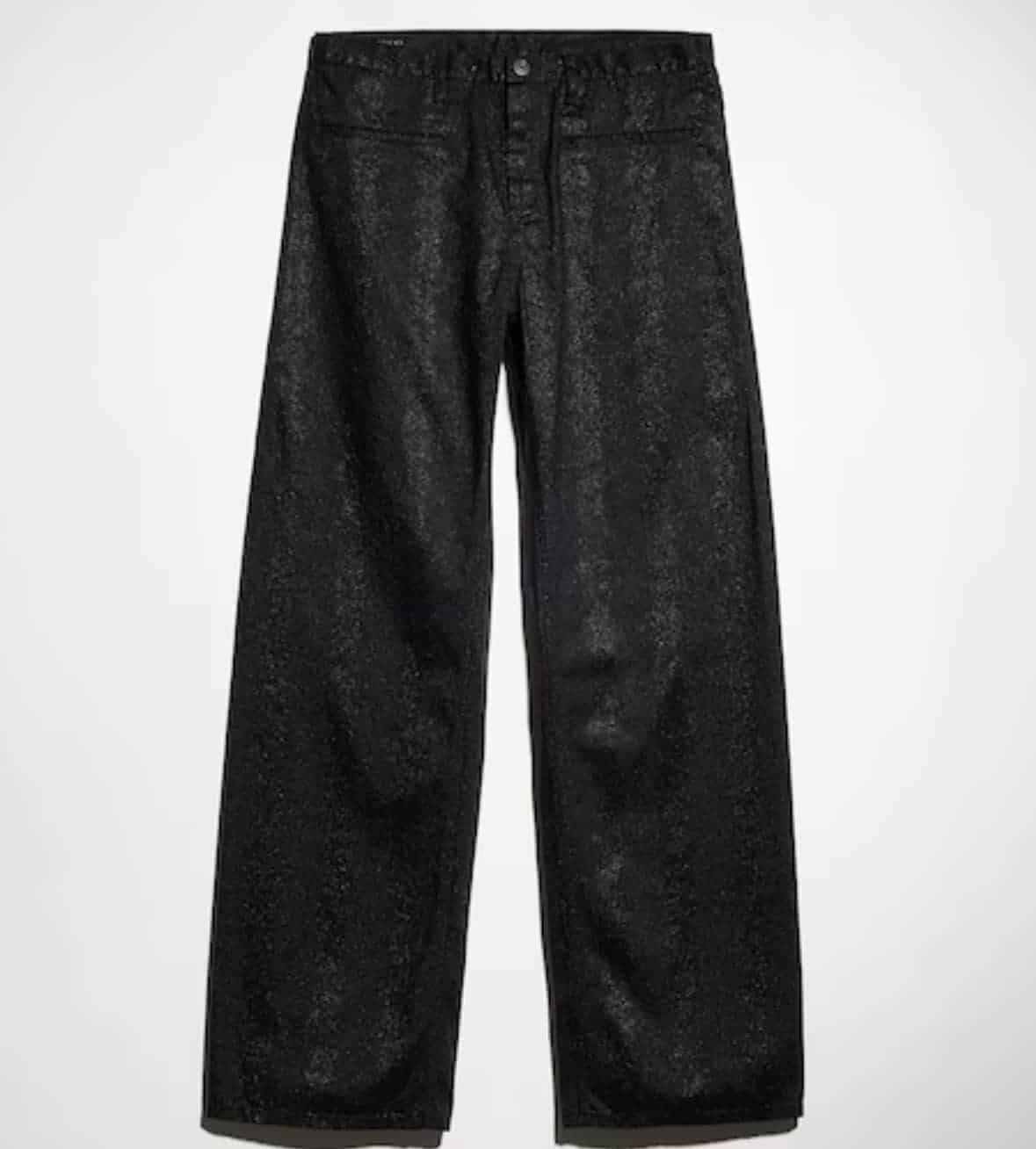 Printed cotton denim pants
