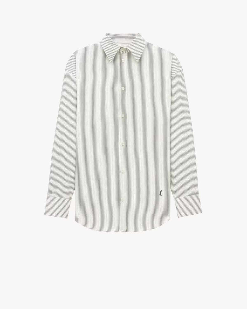 CASSANDRE SHIRT IN STRIPED COTTON POPLIN CRAIE NOIR