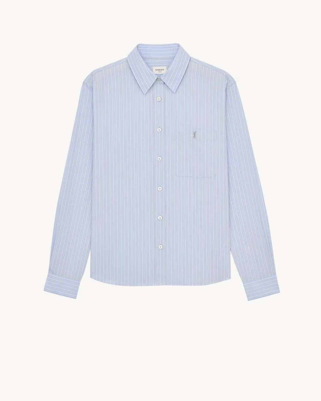 CASSANDRE SHIRT IN STRIPED COTTON POPLIN BLEU/GRIS