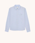 CASSANDRE SHIRT IN STRIPED COTTON POPLIN BLEU/GRIS