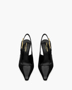 LEE SLINGBACK PUMPS IN GLAZED LEATHER