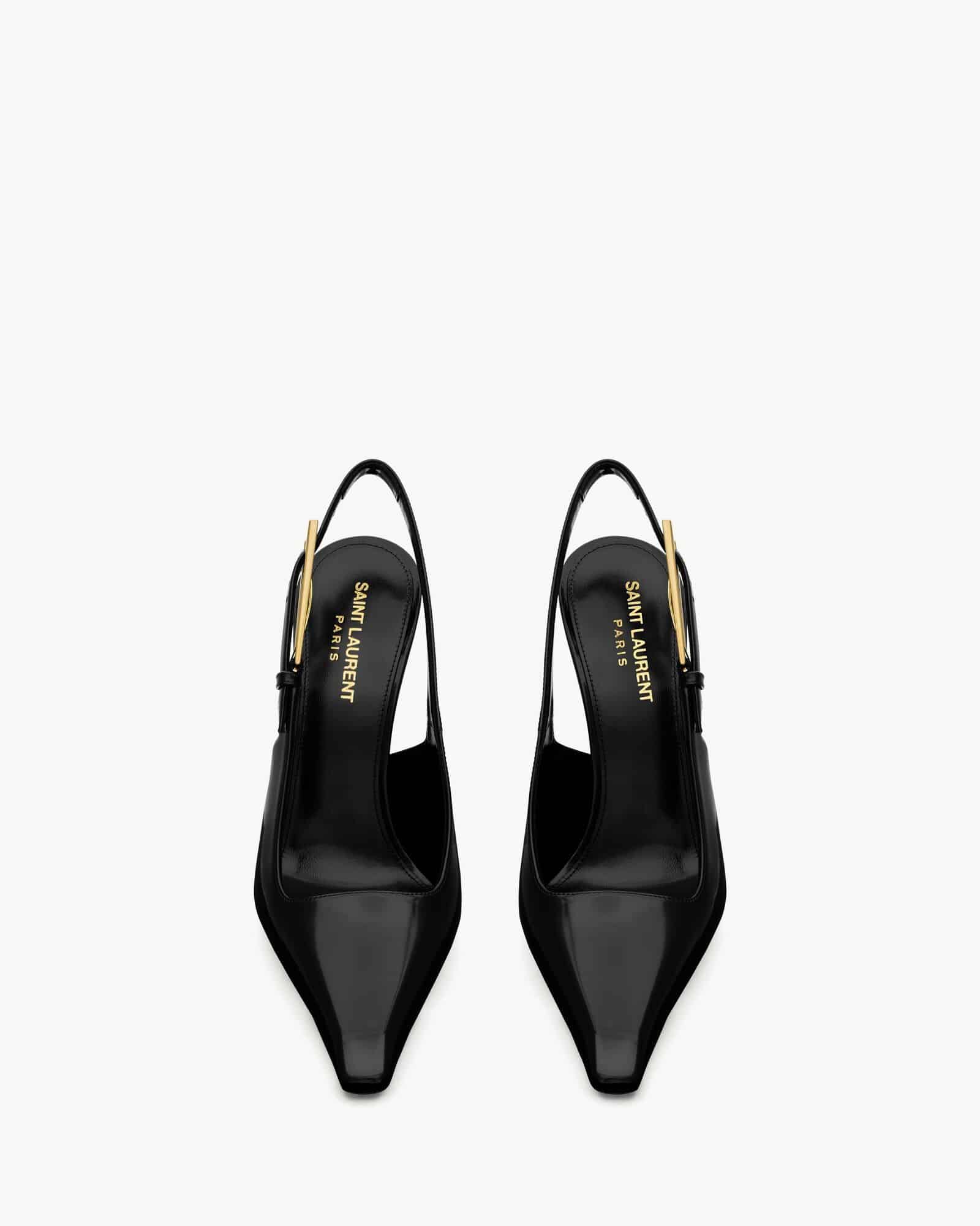 LEE SLINGBACK PUMPS IN GLAZED LEATHER