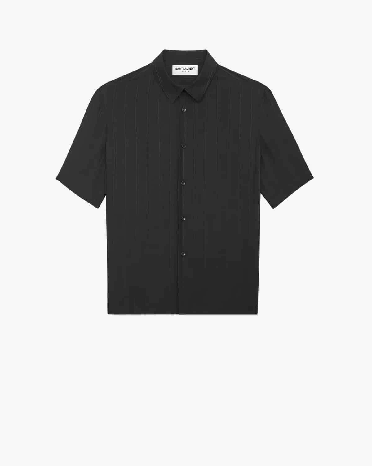 SHIRT IN MATTE AND SHINY CASSANDRE STRIPED SILK