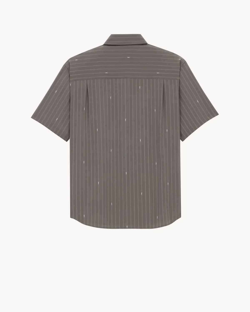 SHIRT IN CASSANDRE STRIPE SILK CREPE DE CHINE GRIS BLANC