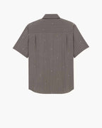 SHIRT IN CASSANDRE STRIPE SILK CREPE DE CHINE GRIS BLANC