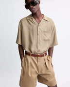 SHIRT IN GEOMETRIC SILK