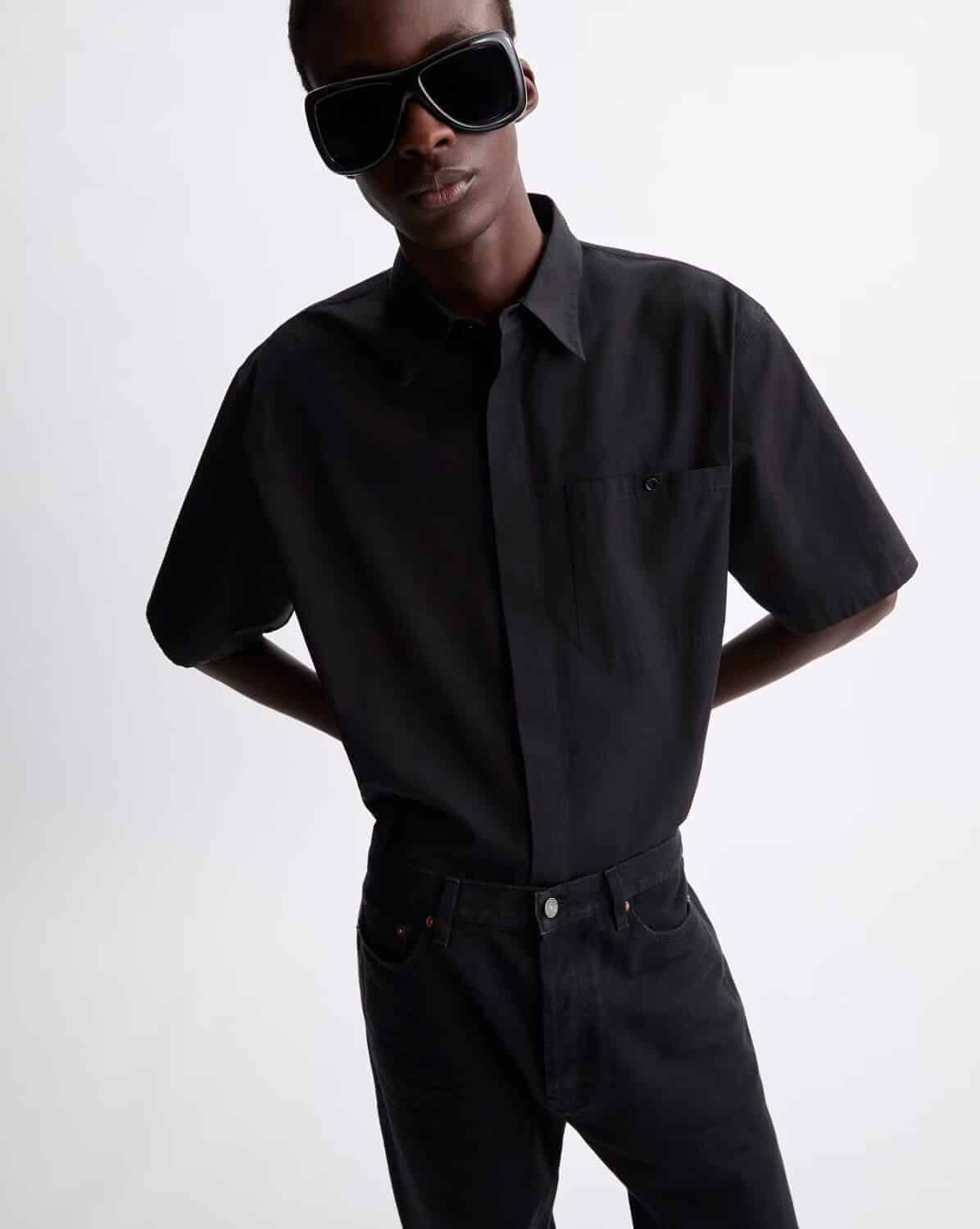 PAJAMA SHIRT IN COTTON POPLIN