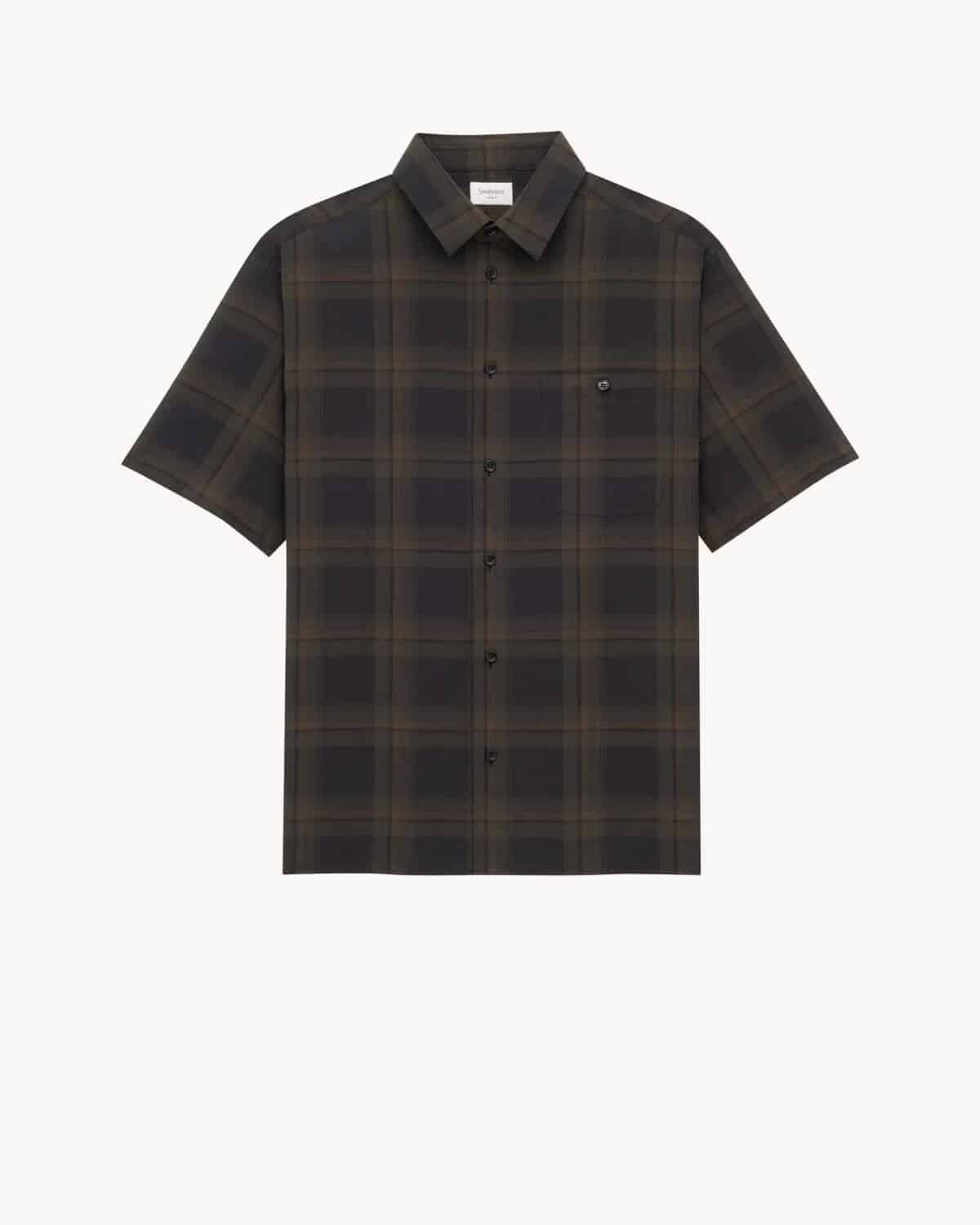 TARTAN SHIRT IN COTTON VOILE