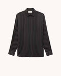 SHIRT IN STRIPED SILK SATIN BLACK CRAIE