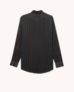 SHIRT IN STRIPED SILK SATIN BLACK CRAIE