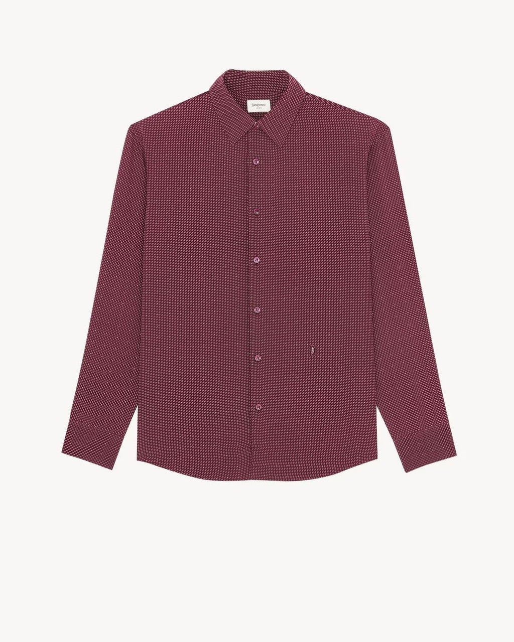 CASSANDRE DOTTED SHIRT IN CREPE DE CHINE BORDEAUX/CRAIE