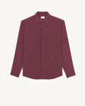 CASSANDRE DOTTED SHIRT IN CREPE DE CHINE BORDEAUX/CRAIE