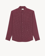 CASSANDRE DOTTED SHIRT IN CREPE DE CHINE BORDEAUX/CRAIE