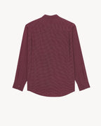 CASSANDRE DOTTED SHIRT IN CREPE DE CHINE BORDEAUX/CRAIE