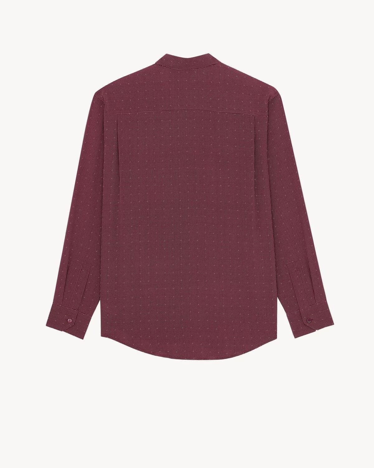 CASSANDRE DOTTED SHIRT IN CREPE DE CHINE BORDEAUX/CRAIE