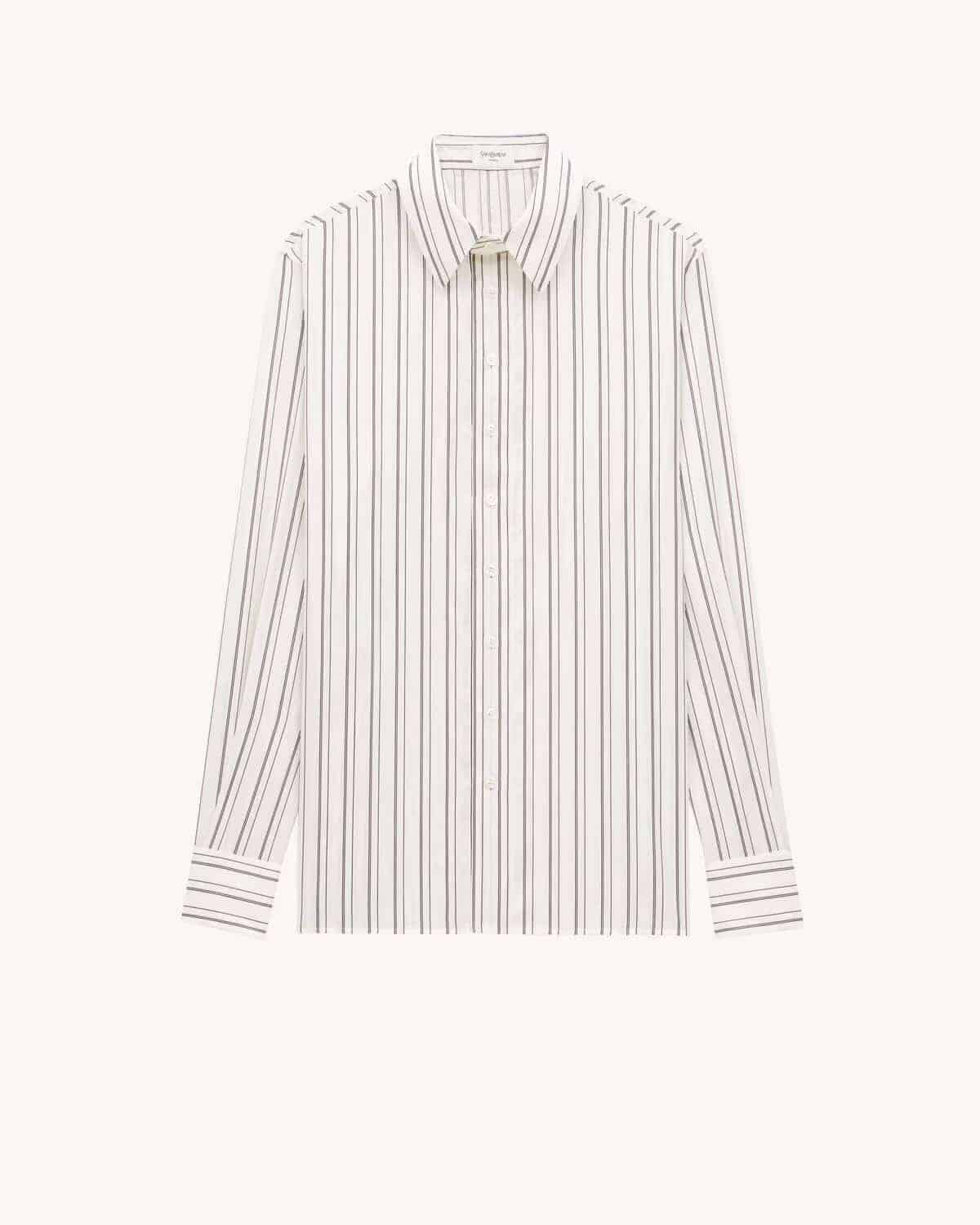 SHIRT IN STRIPED SILK