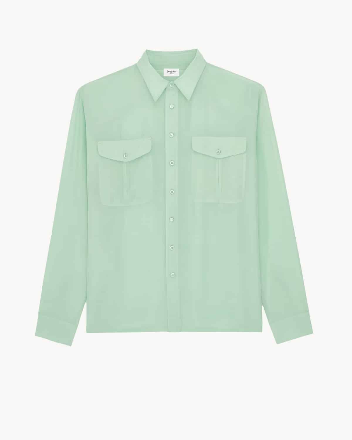 SHIRT IN VISCOSE AND SILK