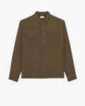 SHIRT IN SILK SATIN-BACK CREPE KAKI