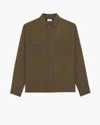 SHIRT IN SILK SATIN-BACK CREPE KAKI