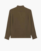 SHIRT IN SILK SATIN-BACK CREPE KAKI
