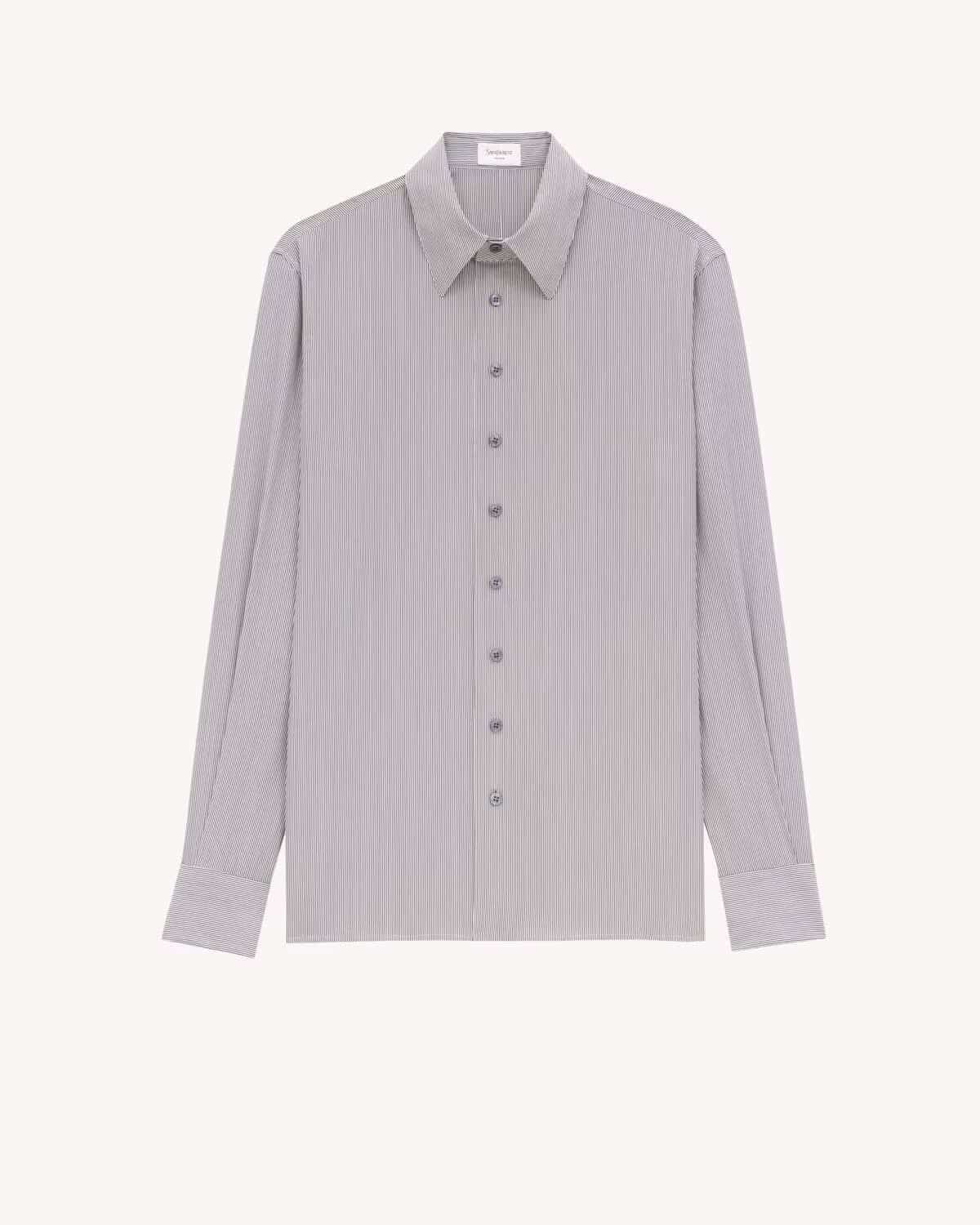 SHIRT IN STRIPED SILK