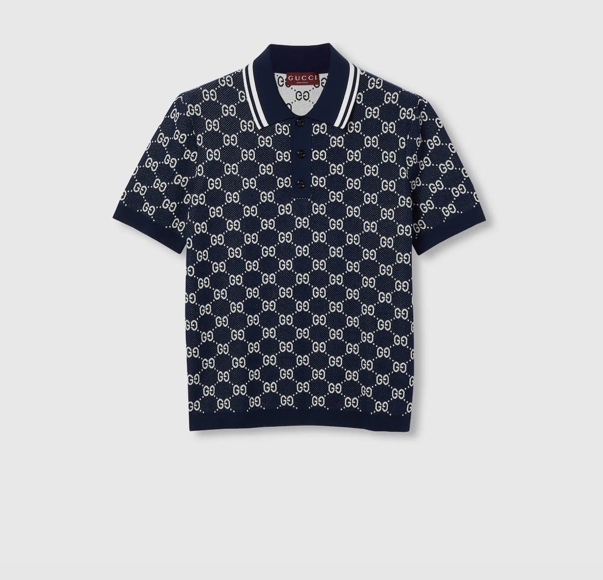 GG cotton knit jacquard polo shirt