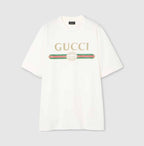 Cotton jersey and silk T-shirt with print
