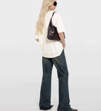 Cotton jersey and silk T-shirt with print