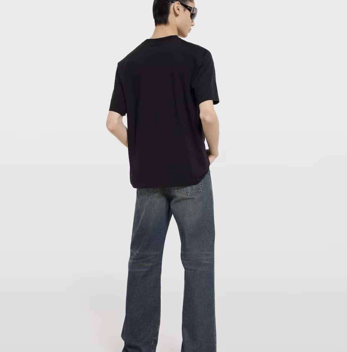 Silk blend jersey T-shirt with print