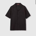 GG canvas linen blend bowling shirt