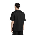 GG canvas linen blend bowling shirt