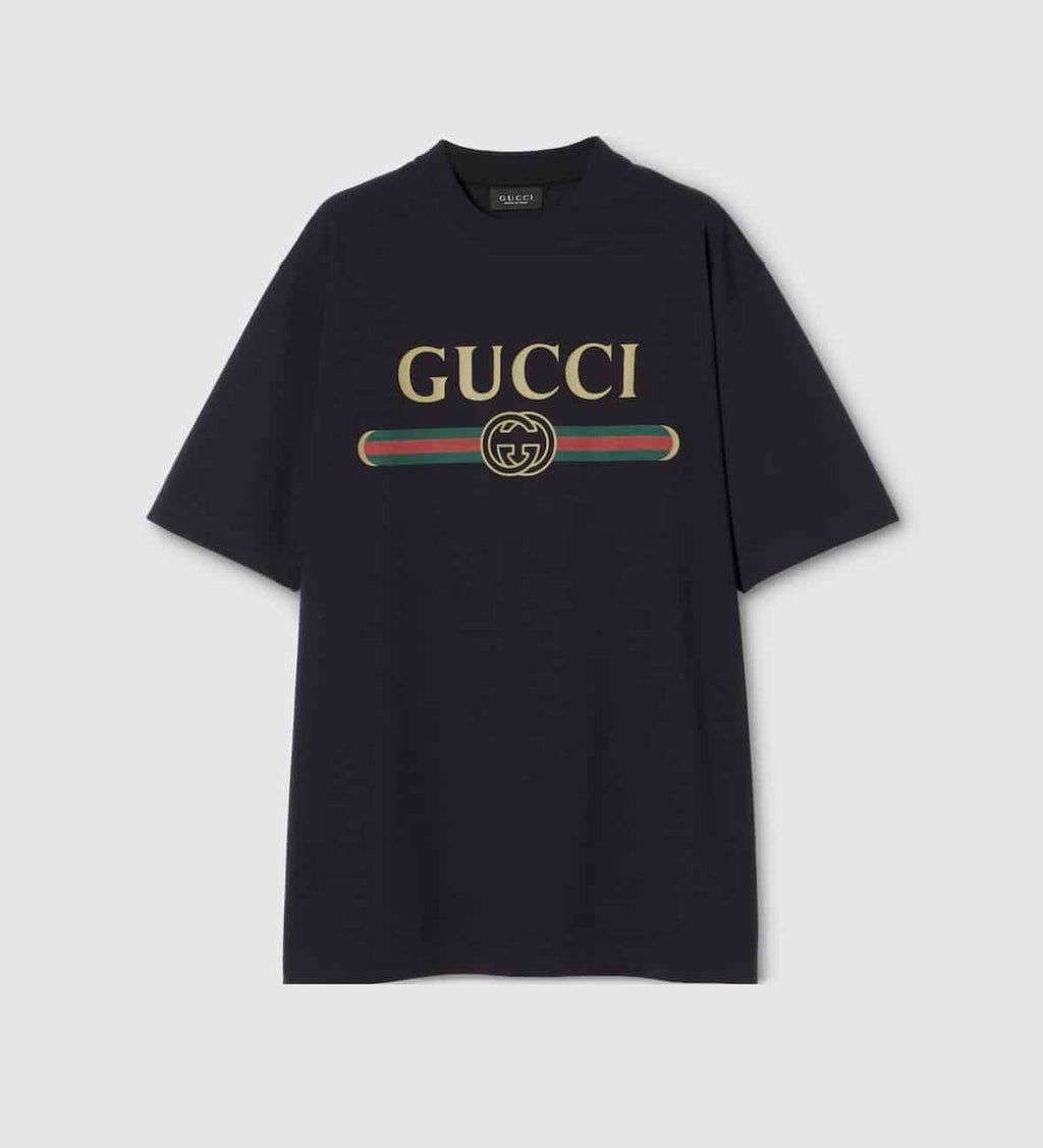 Cotton jersey and silk T-shirt with print
