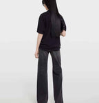 Cotton jersey and silk T-shirt with print