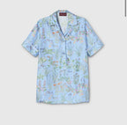 Printed silk twill shirt