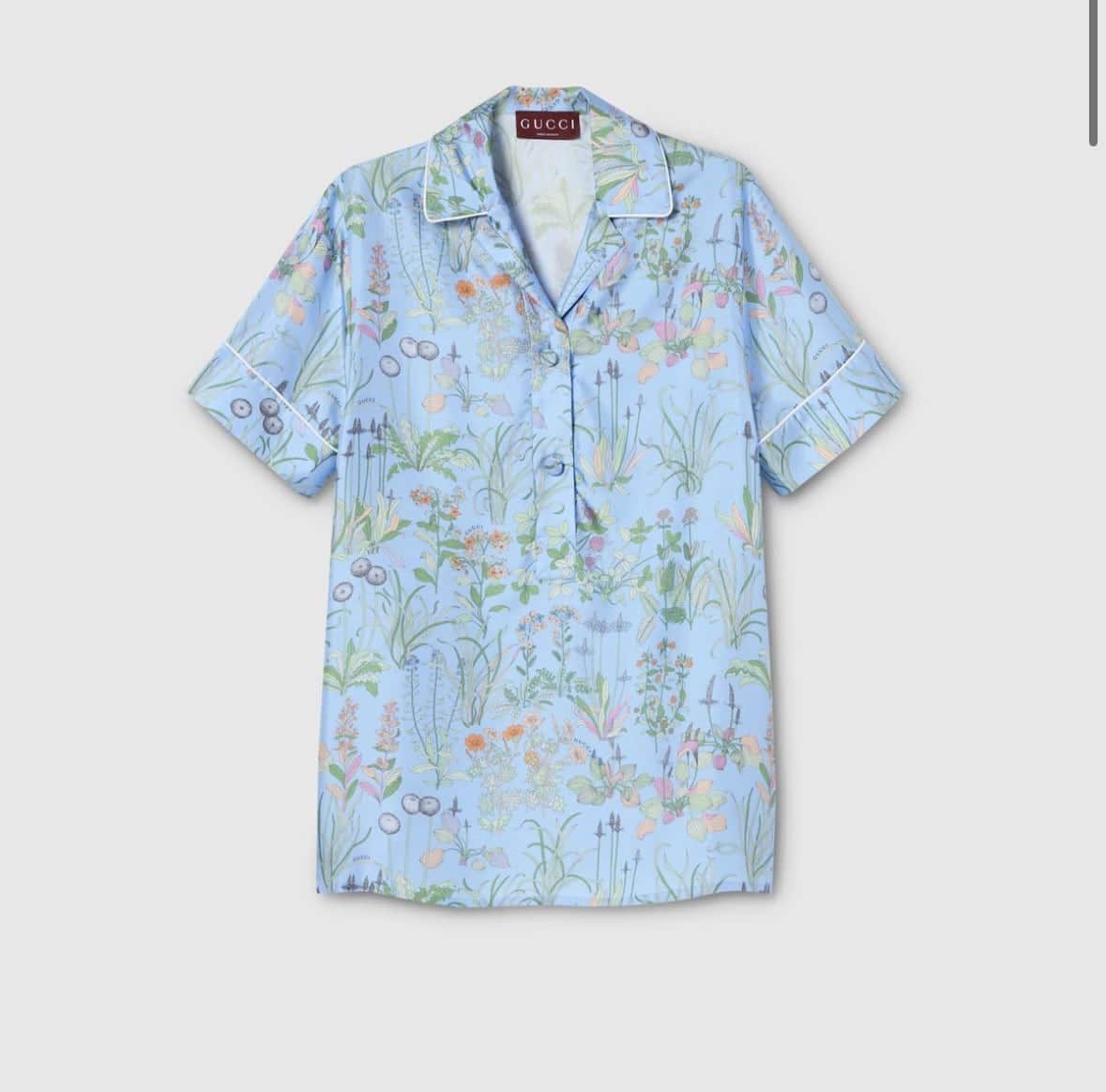 Printed silk twill shirt