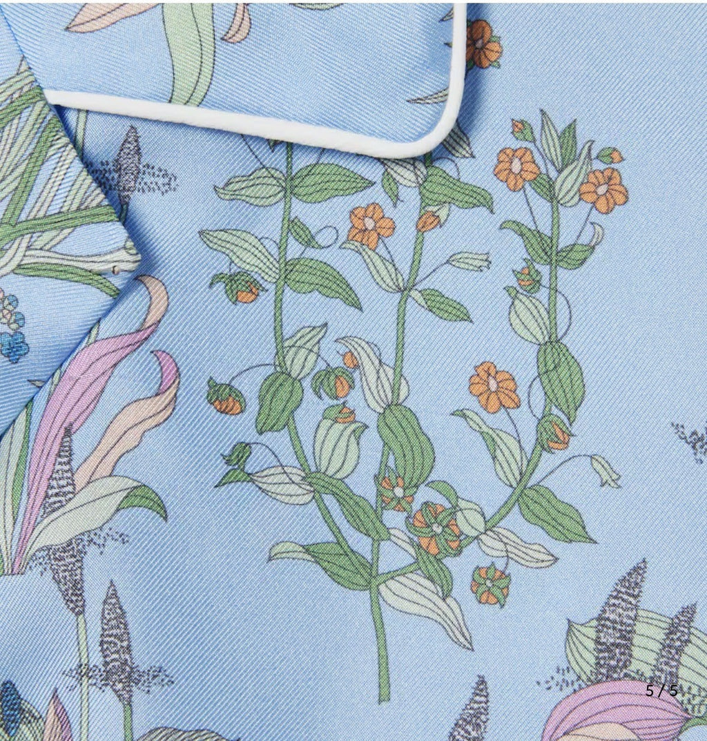 Printed silk twill shirt