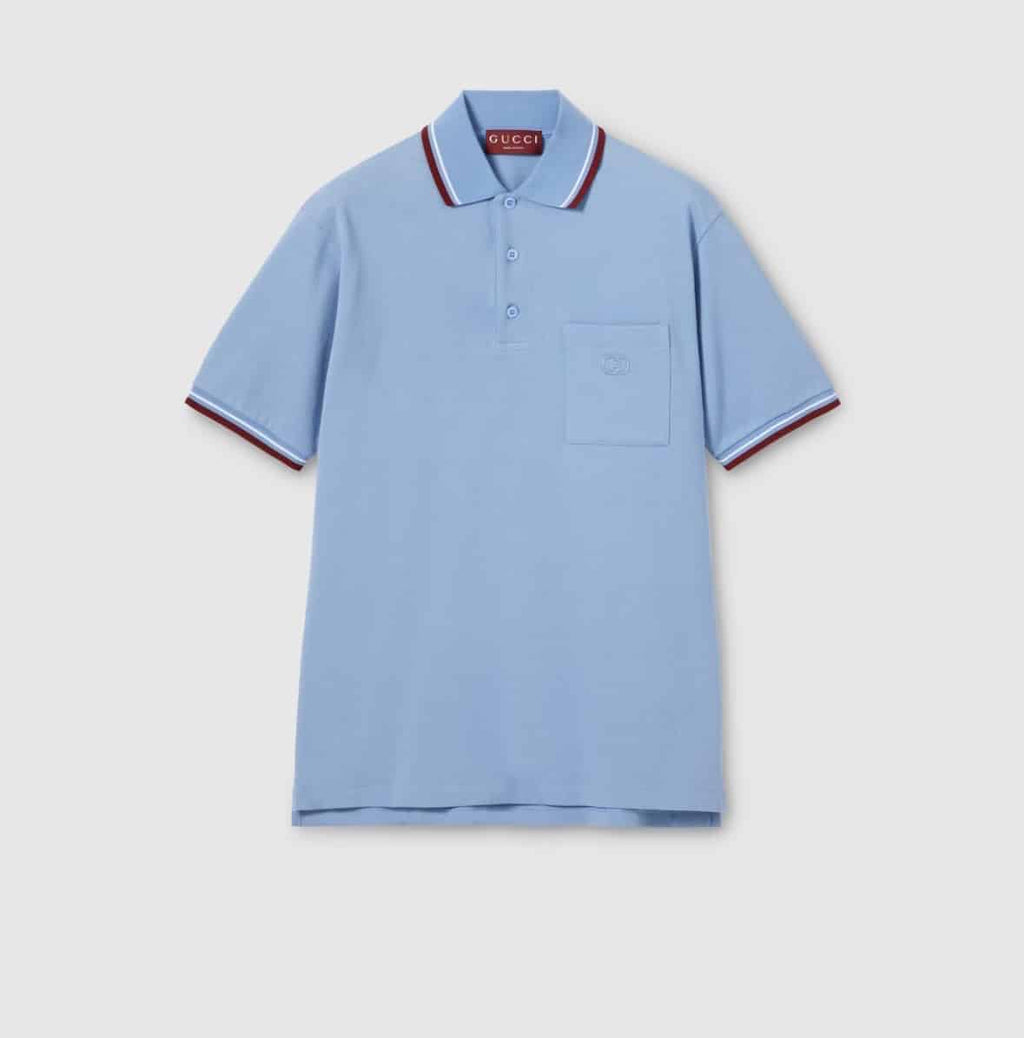 Cotton piquet polo shirt with embroidery